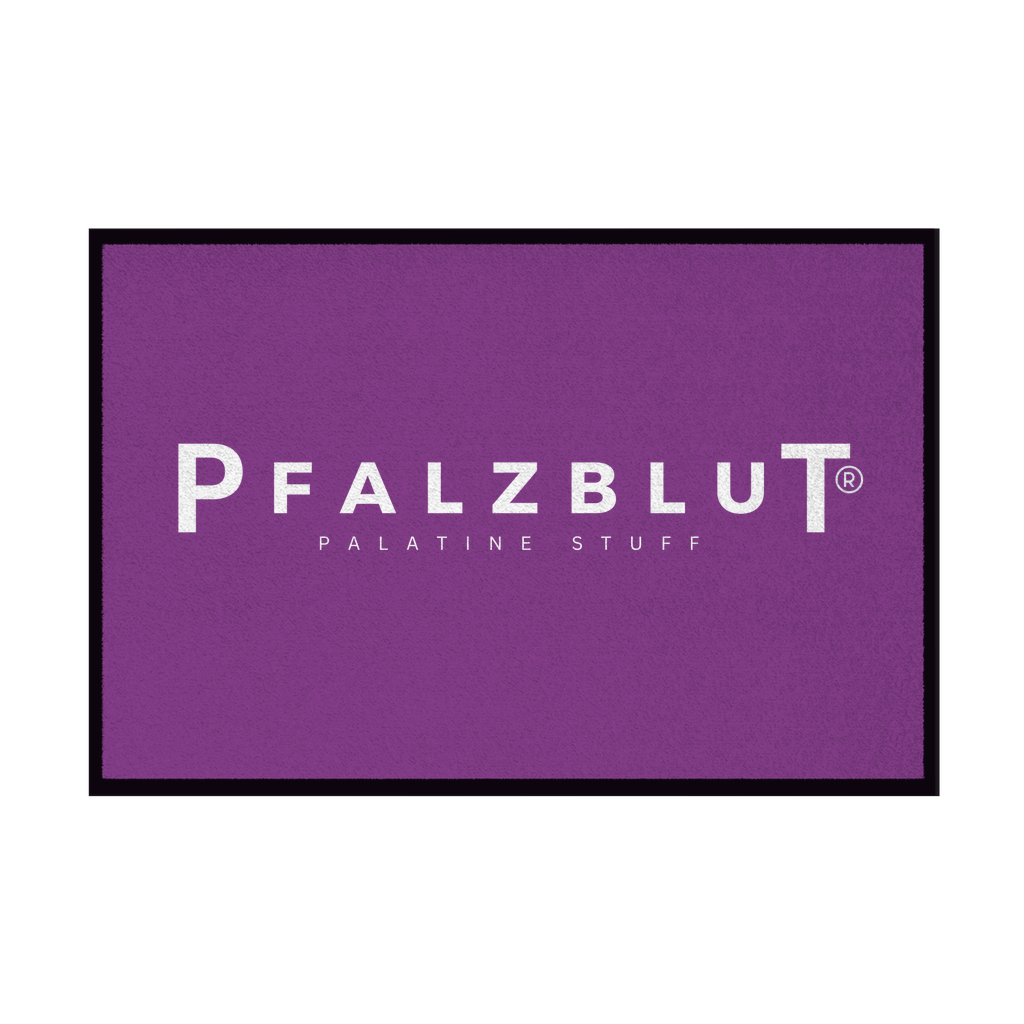 Fußmatte mit Gummirand "Pfalzblut Logo weiss"
