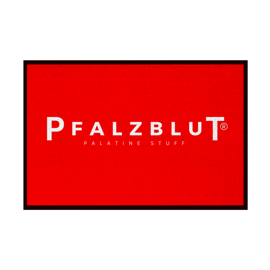 Fußmatte mit Gummirand "Pfalzblut Logo weiss"