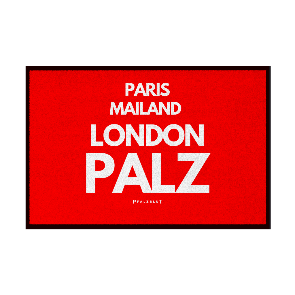 Fußmatte mit Gummirand " Paris, Mailand, London....."
