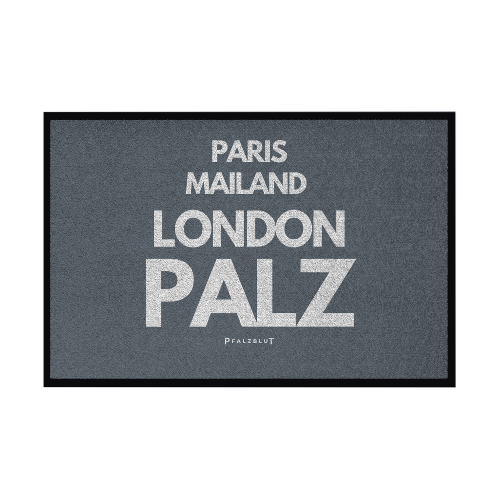 Fußmatte mit Gummirand " Paris, Mailand, London....."