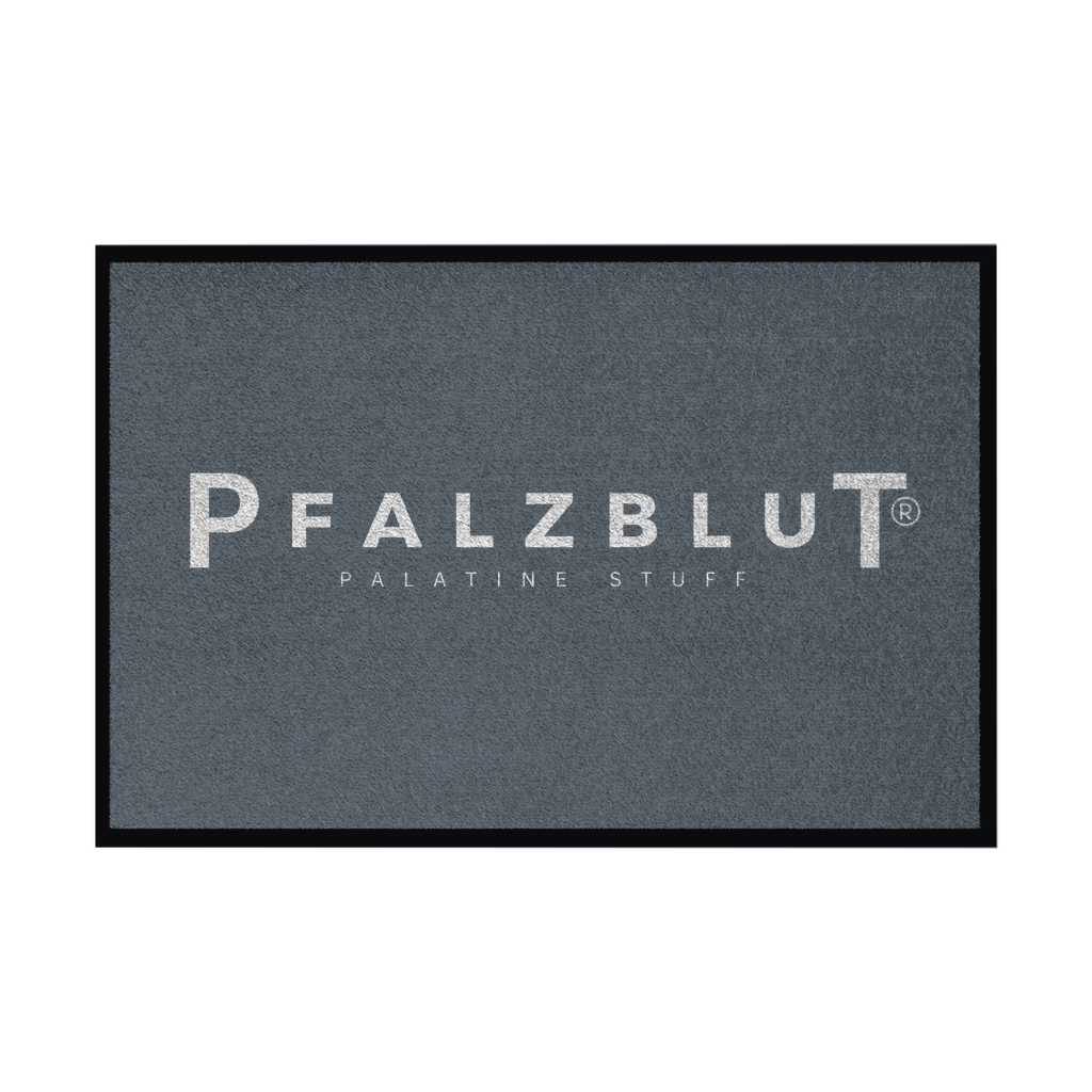 Fußmatte mit Gummirand "Pfalzblut Logo weiss"