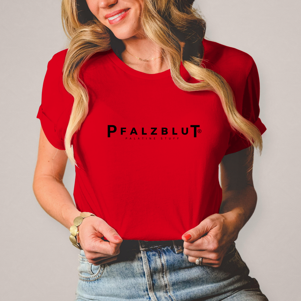 Damen T-Shirt Pfalzblut Logo Schwarz