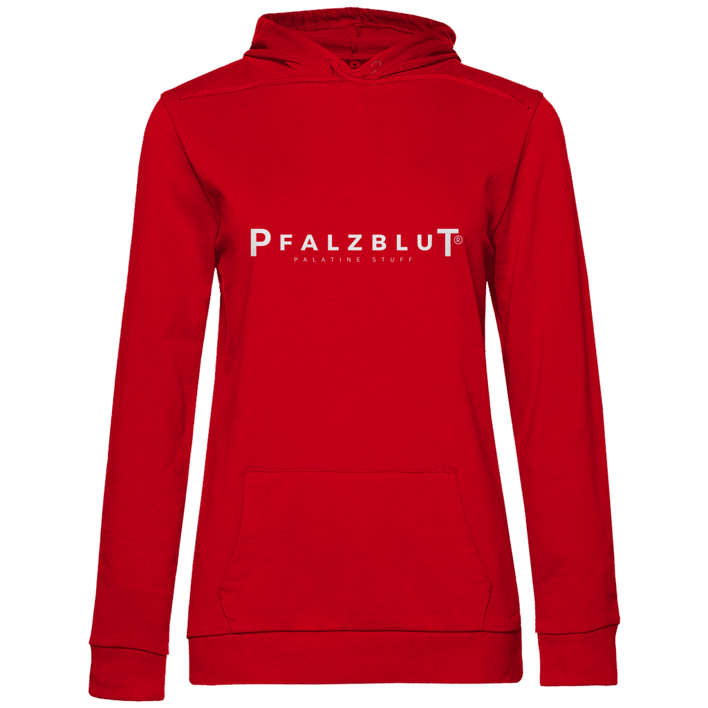 Damen Hoodie Pfalzblut Logo Weiss