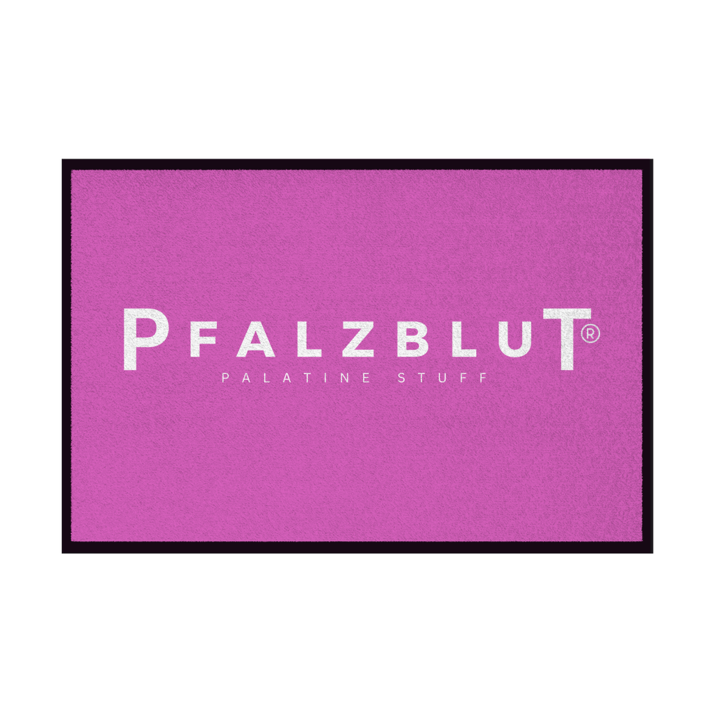 Fußmatte mit Gummirand "Pfalzblut Logo weiss"