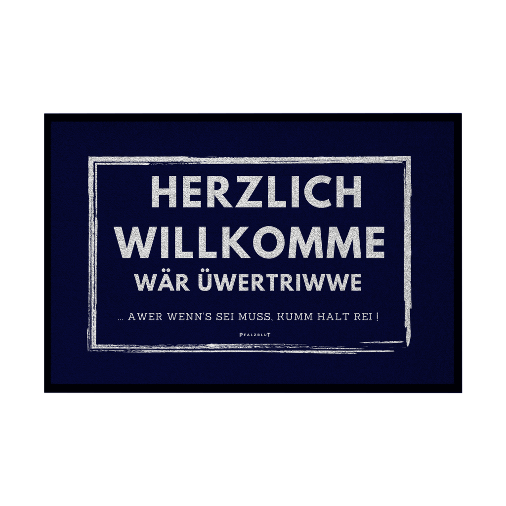 Fußmatte mit Gummirand " Herzlich Willkommen"