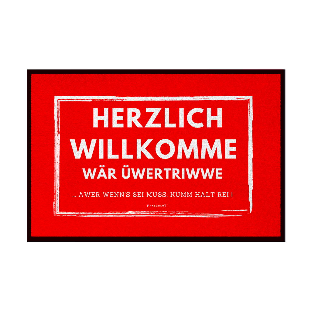 Fußmatte mit Gummirand " Herzlich Willkommen"