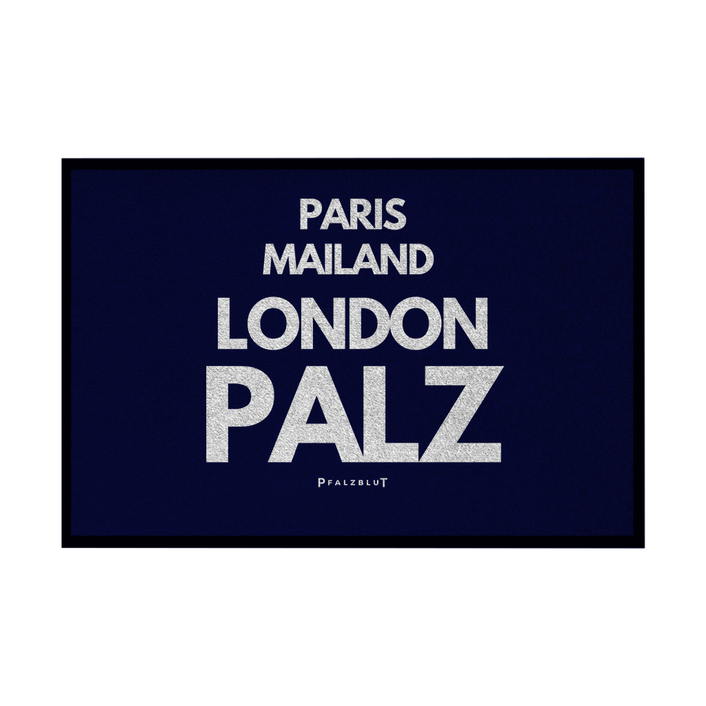 Fußmatte mit Gummirand " Paris, Mailand, London....."