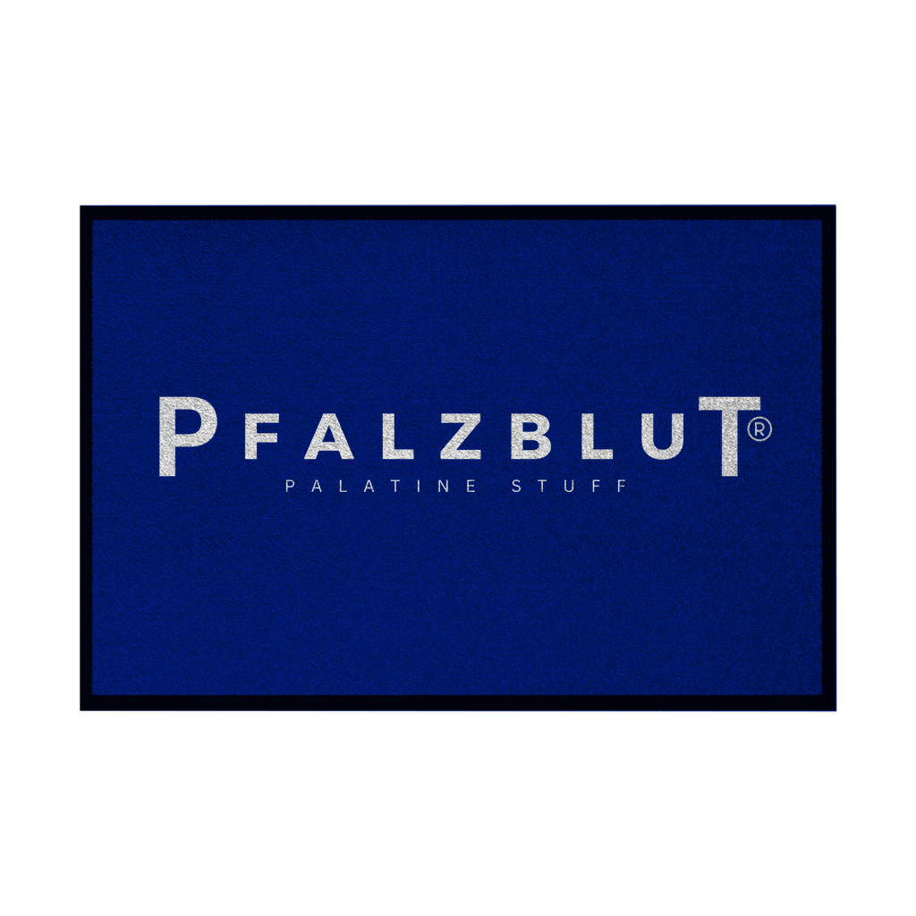 Fußmatte mit Gummirand "Pfalzblut Logo weiss"