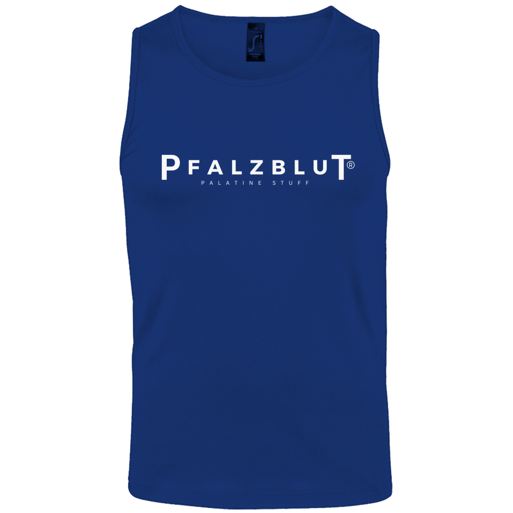 Herren Basic Tank Top Pfalzblut Logo Weiss