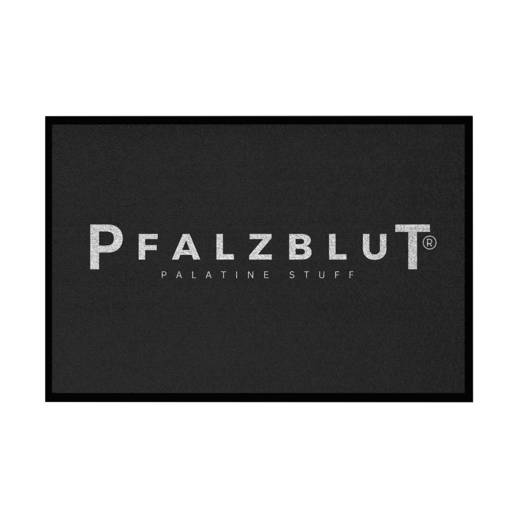 Fußmatte mit Gummirand "Pfalzblut Logo weiss"