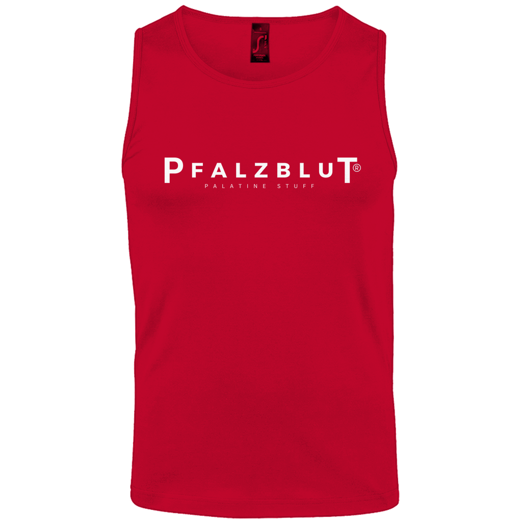 Herren Basic Tank Top Pfalzblut Logo Weiss