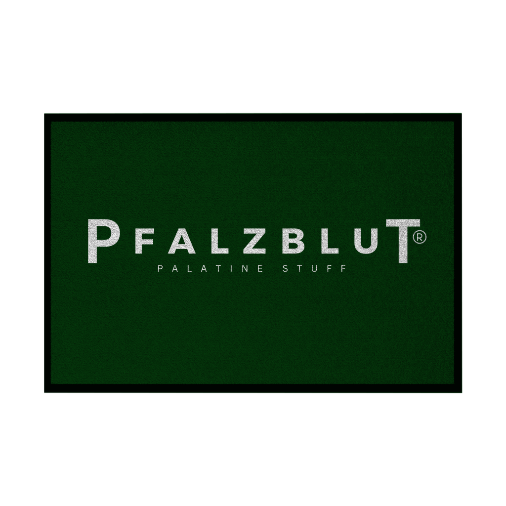 Fußmatte mit Gummirand "Pfalzblut Logo weiss"