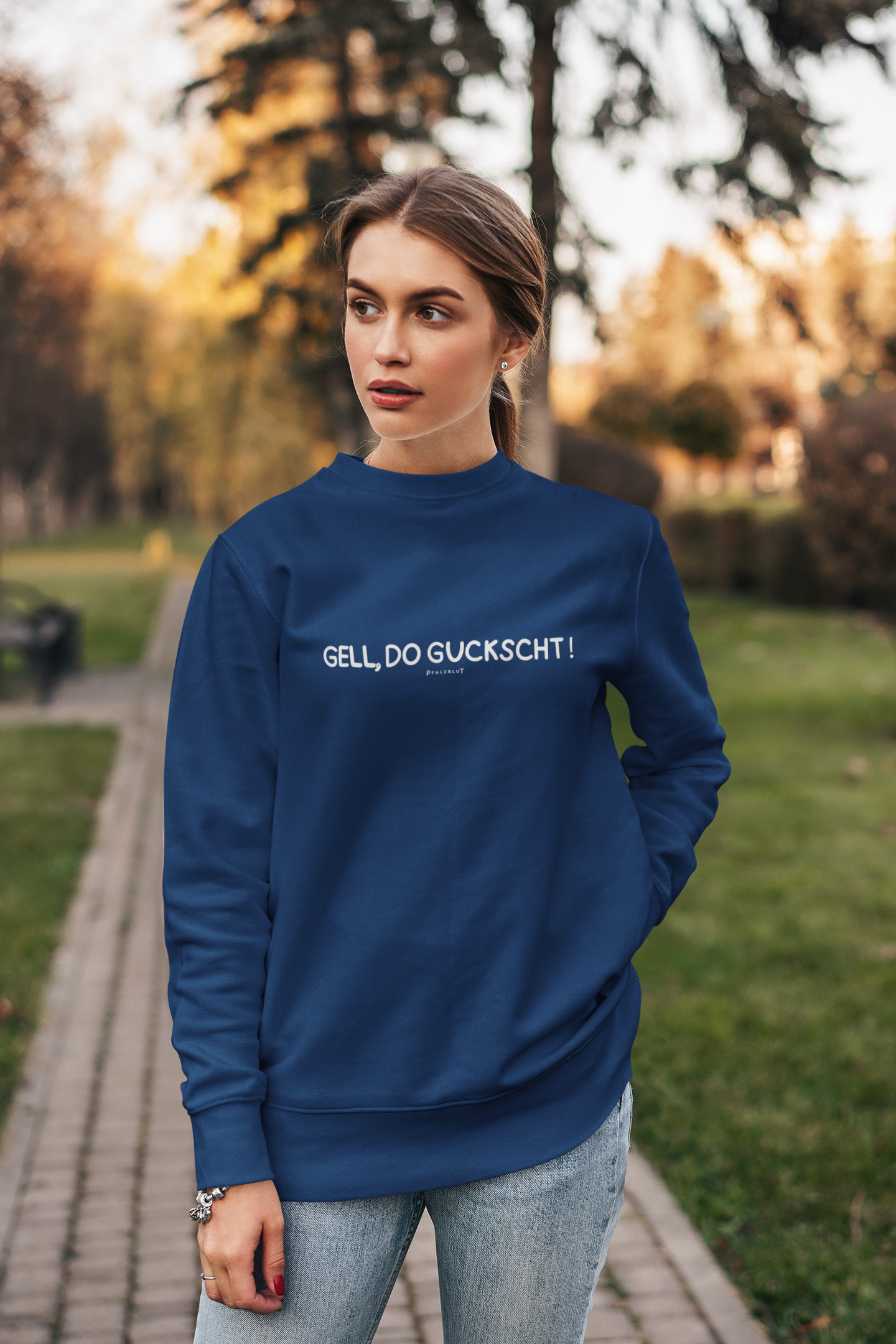 Damen Sweatshirt "Gell, do guckscht"