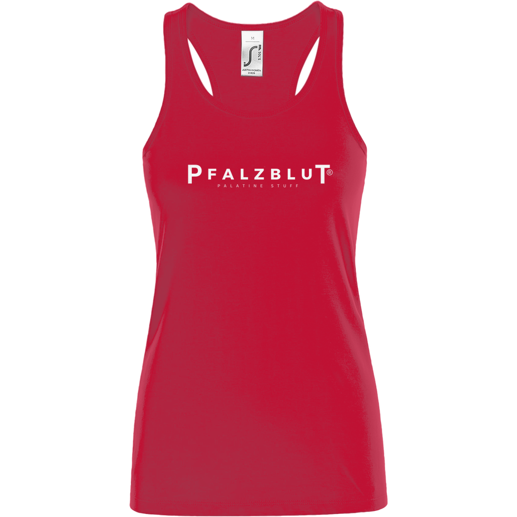Damen Basic Tank Top Pfalzblut Logo Weiss