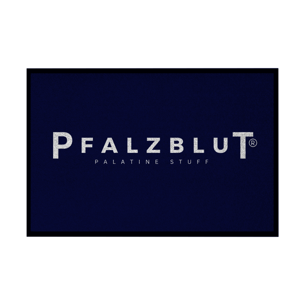 Fußmatte mit Gummirand "Pfalzblut Logo weiss"