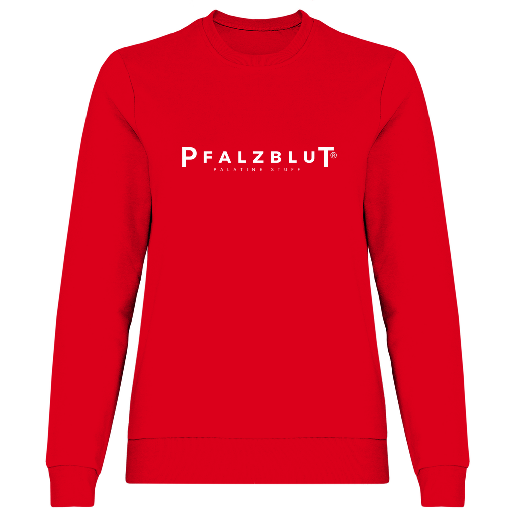 Damen Sweatshirt Pfalzblut Logo Weiss