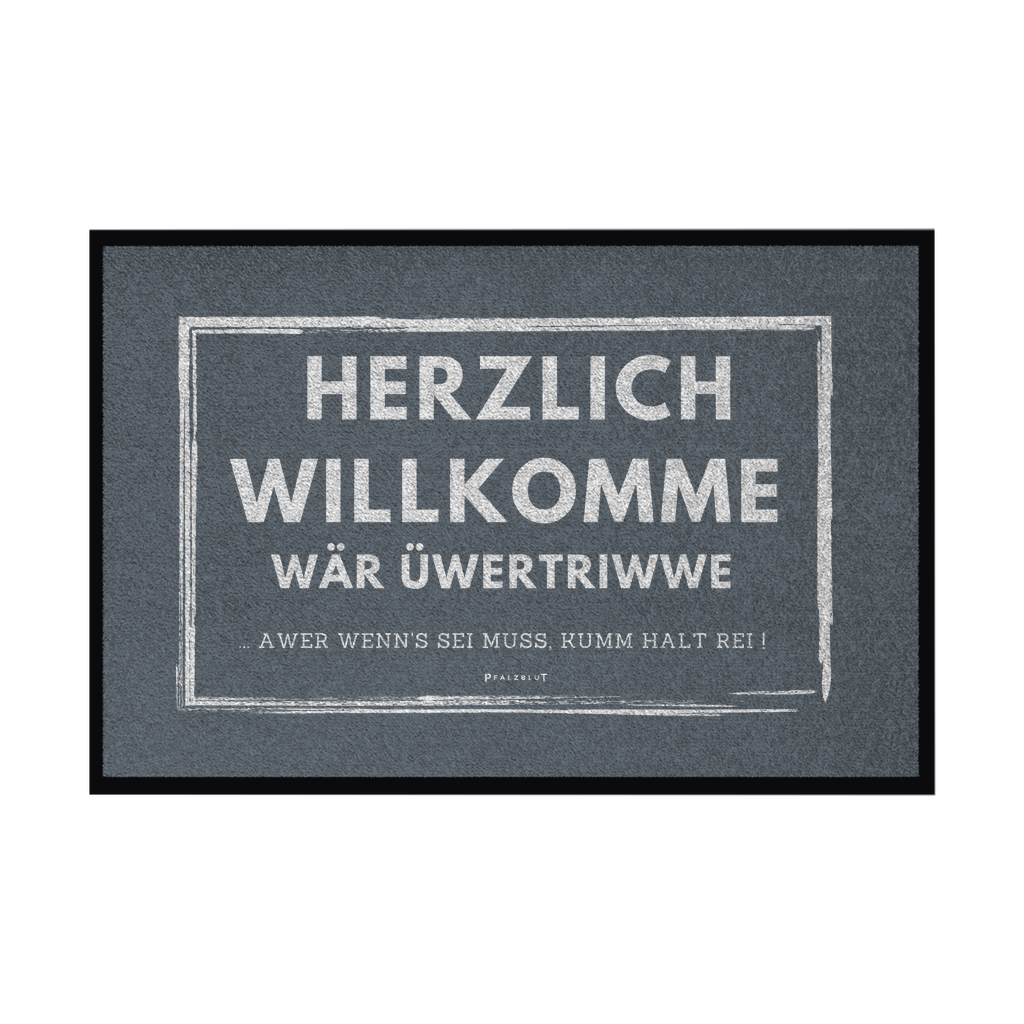 Fußmatte mit Gummirand " Herzlich Willkommen"
