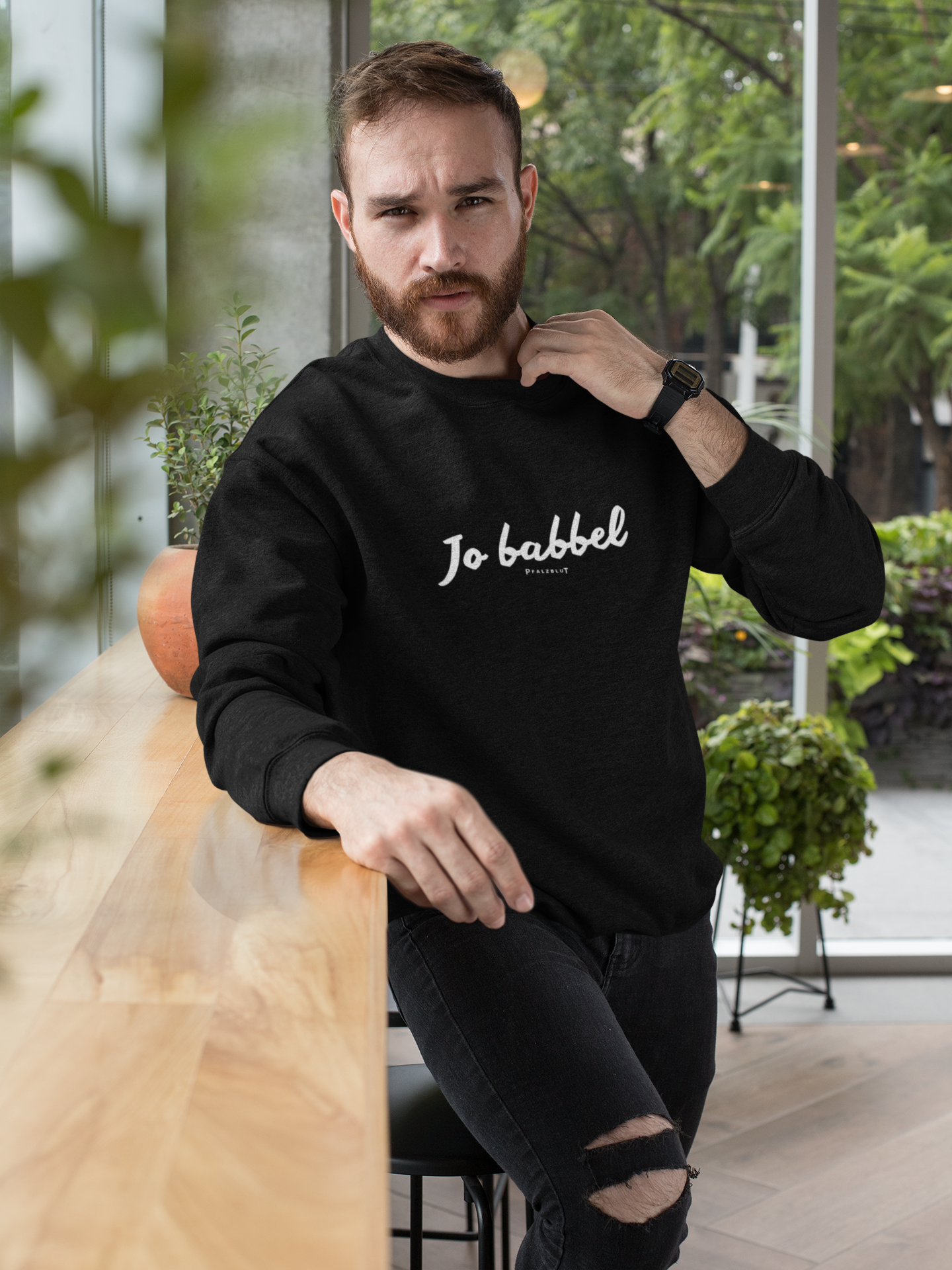 Herren Sweatshirt "Jo babbel"