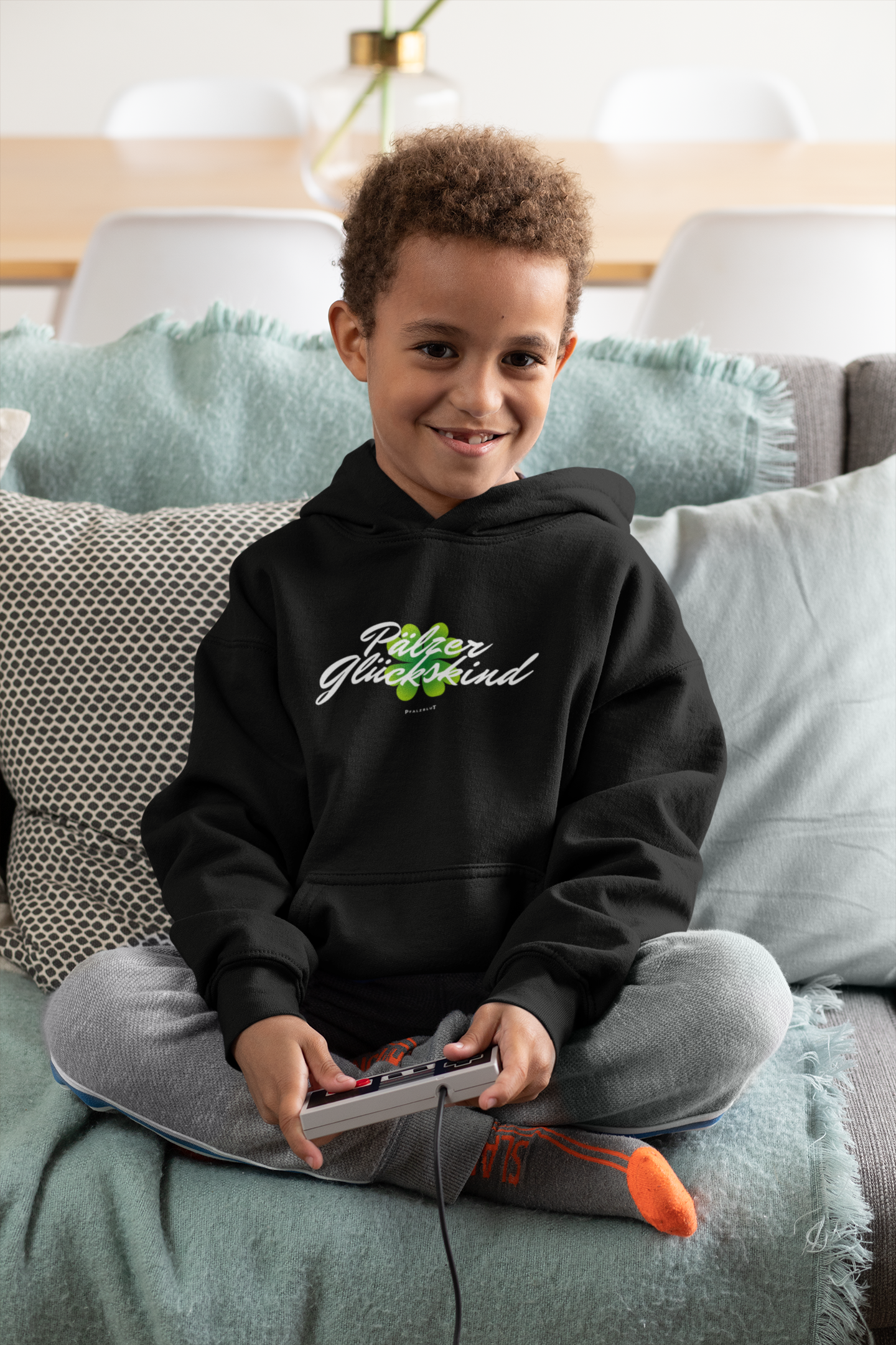 Kinder Premium Bio Hoodie " Pälzer Glückskind"