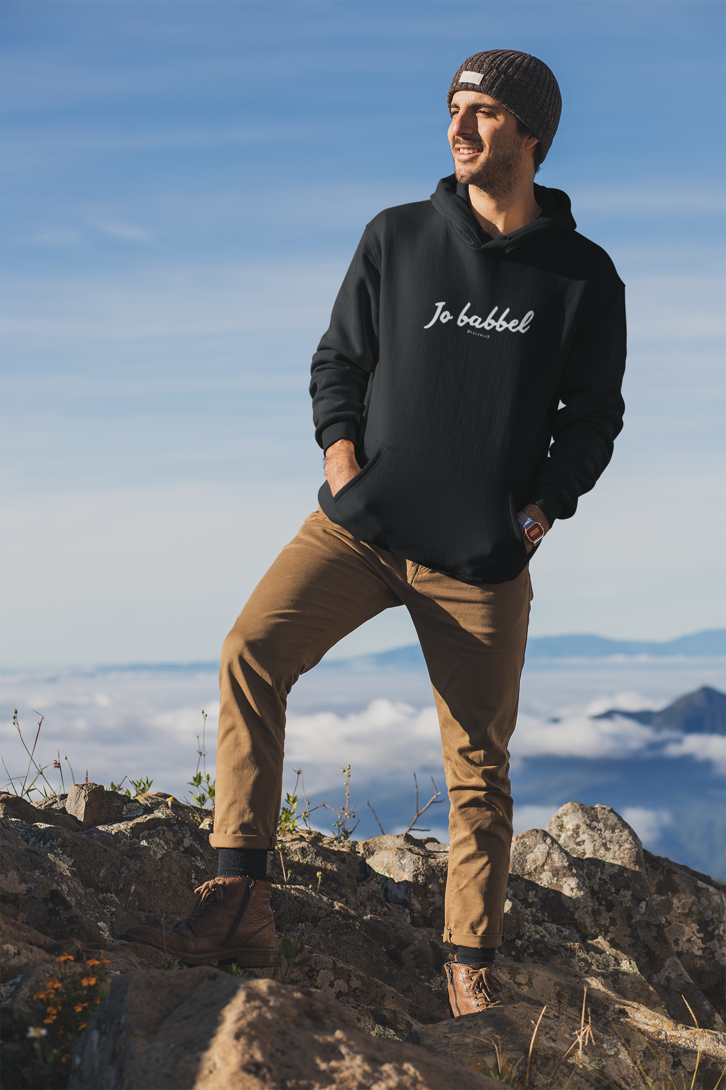 Herren Hoodie "Jo babbel"