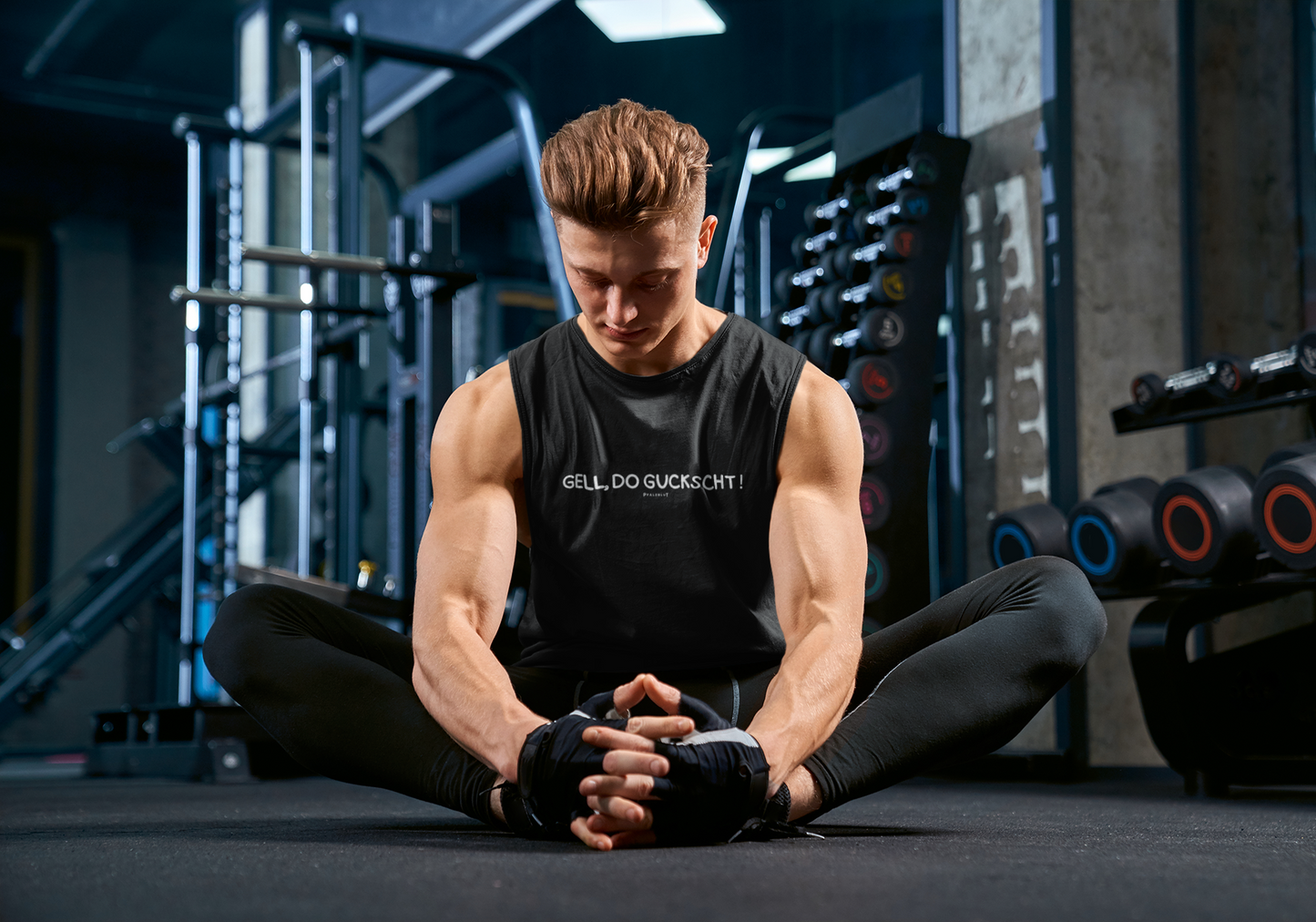 Herren Basic Tank Top "Gell, do guckscht"