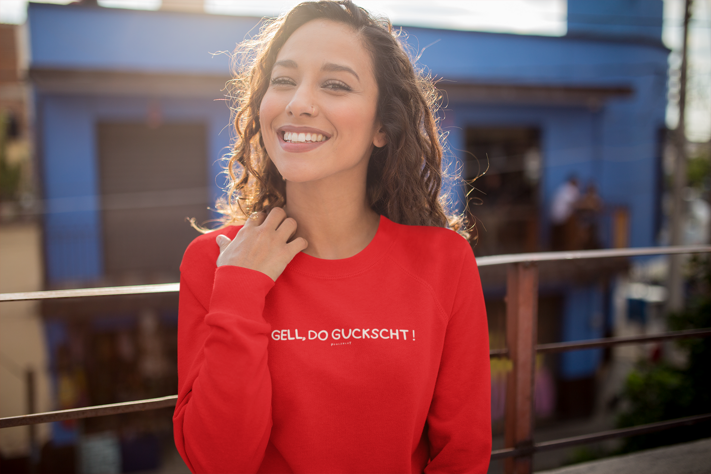 Damen Sweatshirt "Gell, do guckscht"