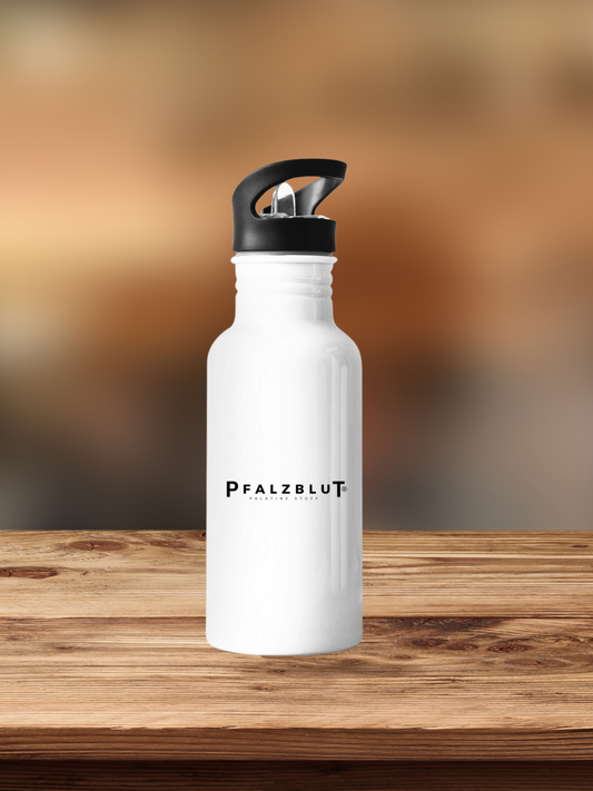 Edelstahl-Trinkflasche Pfalzblut Logo Schwarz