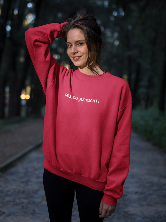 Damen Sweatshirt "Gell, do guckscht"