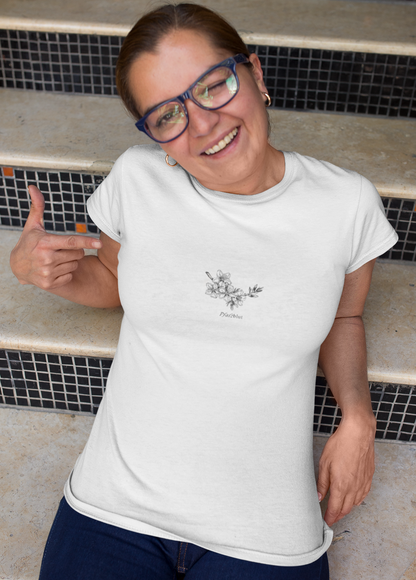 Damen T-Shirt "Mandelblüte Zeichnung"