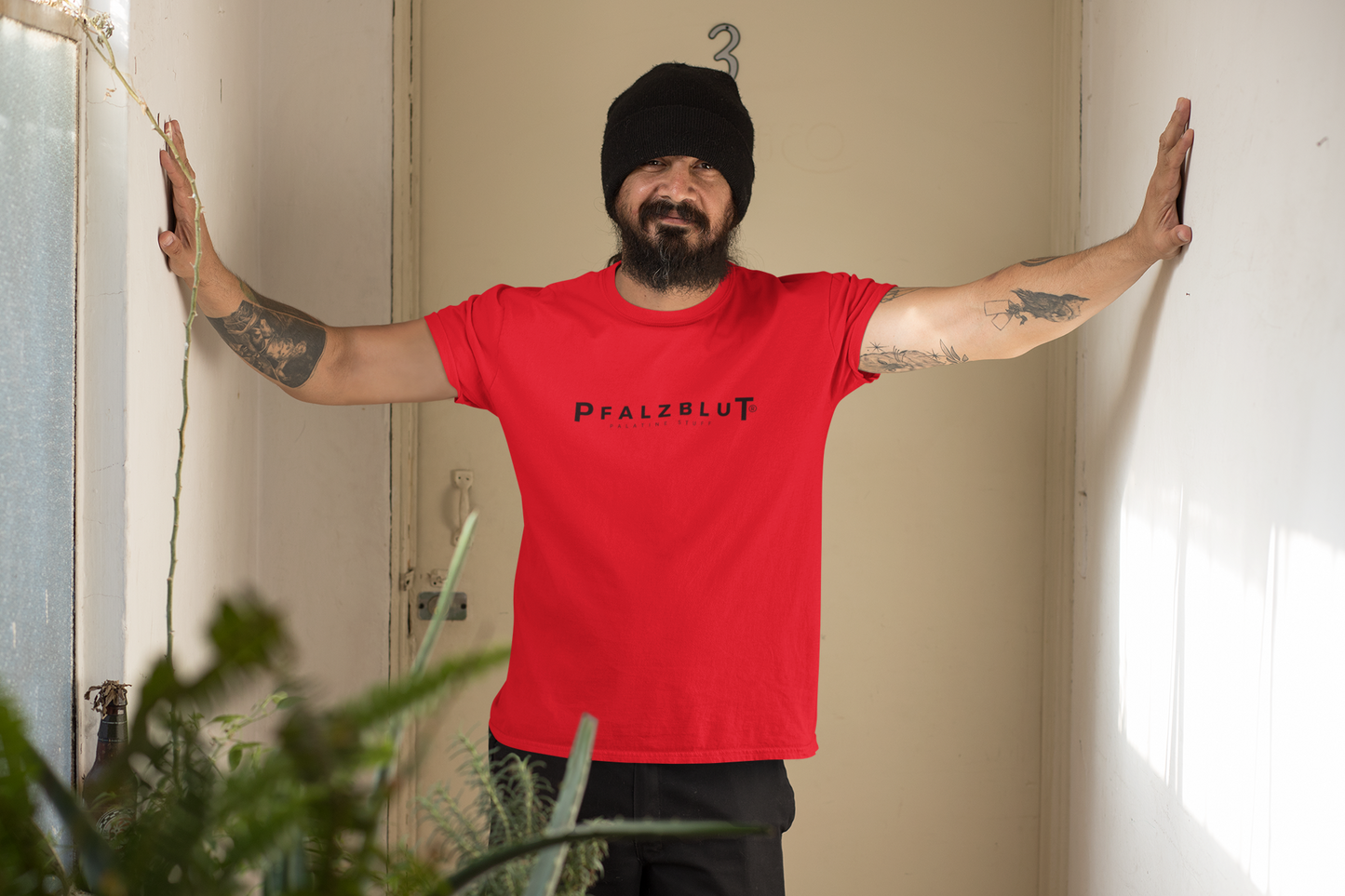 Herren T-Shirt Pfalzblut Logo Schwarz