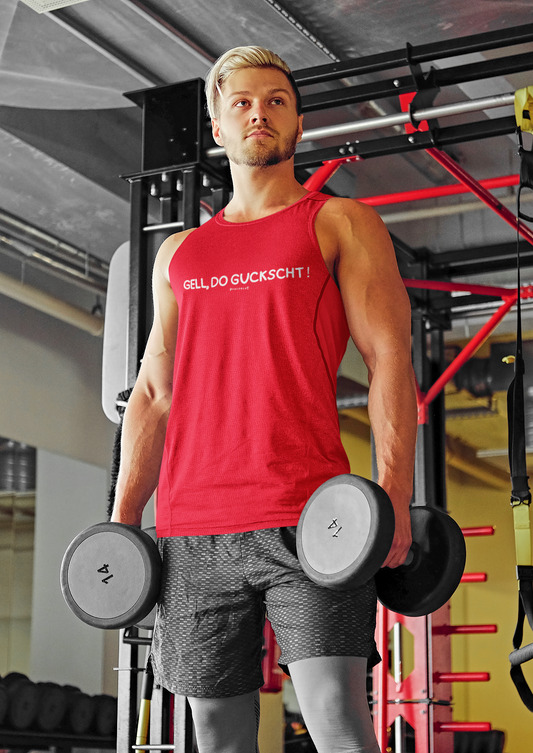 Herren Basic Tank Top "Gell, do guckscht"
